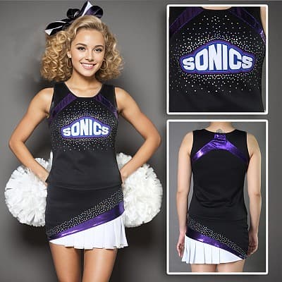 Spangled cheerleading uniform SCU_03