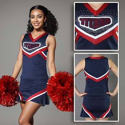 Spangled cheerleading uniform SCU_07
