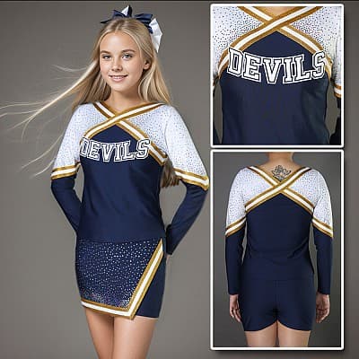 Spangled cheerleading uniform SCU_13