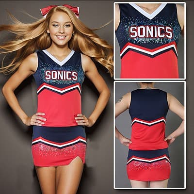 Spangled cheerleading uniform SCU_15